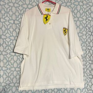 Ferrari White Short Sleeve Polo Shirt